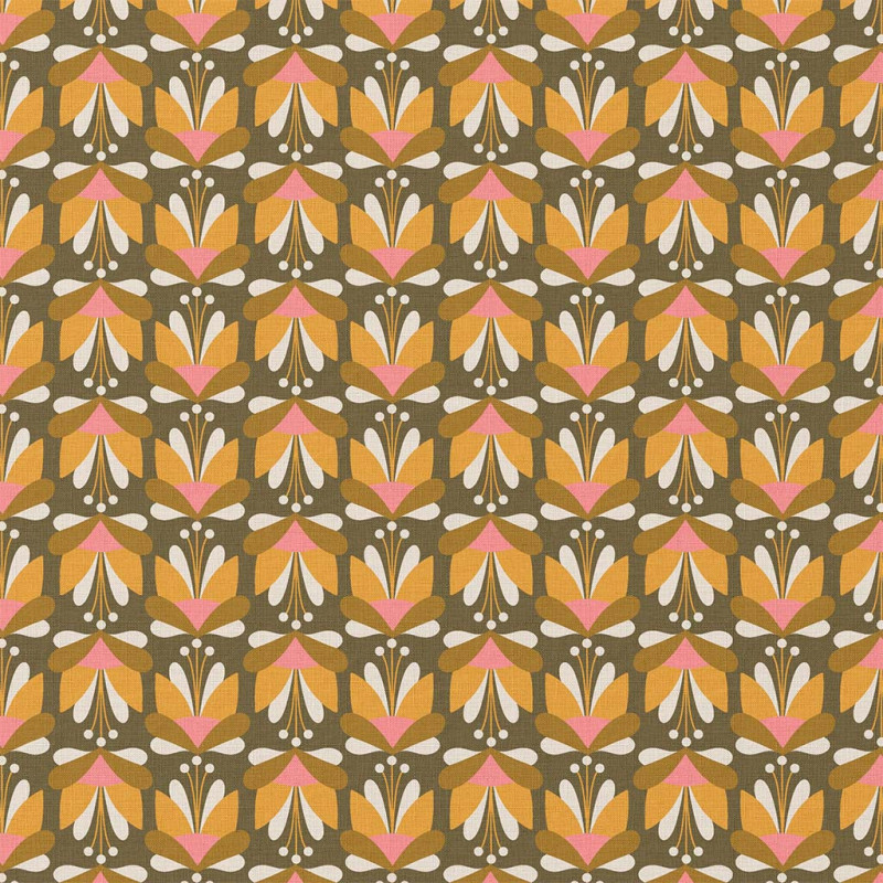 Algodón estampado EMILE Amarillo / Rosa